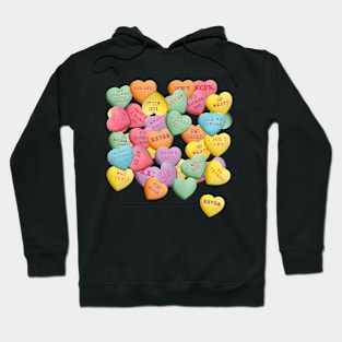 Vintage Candy Conversation Hearts for Anti Valentines Day Hoodie